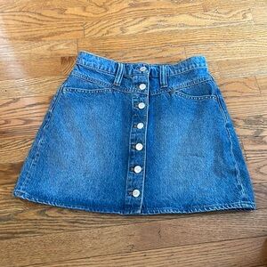 Madewell Denim A Line Button Skirt